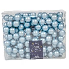   Üveg karácsonyfadísz pick - Jégkék - 2,5 cm - 12 db/csokor