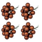 Üveg karácsonyfadísz pick - Eszpresszó matt - 2,5 cm - 12 db/csokor