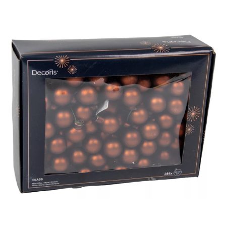 Üveg karácsonyfadísz pick - Eszpresszó matt - 2,5 cm - 12 db/csokor