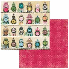   Bo Bunny scrapbook papír - Christmas Village - 2 oldalas -  30,5 x 30,5 cm