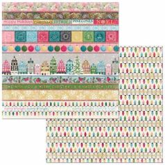   Bo Bunny scrapbook papír - Christmas Village 3. - 2 oldalas -  30,5 x 30,5 cm