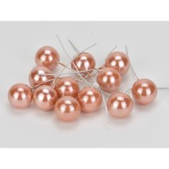 Drótos bogyó gyöngyház - Barack - 1,8 cm - 12 db/csomag