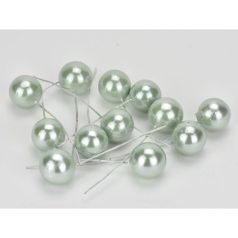   Drótos bogyó gyöngyház - Country zöld - 1,8 cm - 12 db/csomag   