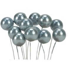   Drótos bogyó gyöngyház - Jégkék - 1,8 cm - 12 db/csomag