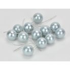 Drótos bogyó gyöngyház - Jégkék - 1,8 cm - 12 db/csomag