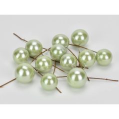 Drótos bogyó gyöngyház - Menta - 1,8 cm - 12 db/csomag