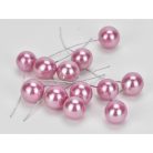 Drótos bogyó gyöngyház - Oldpink - 1,8 cm - 12 db/csomag