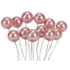 Drótos bogyó gyöngyház - Púder - 1,8 cm - 12 db/csomag