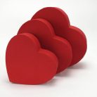 Szív doboz - Piros - 14 cm, 17 cm, 20 cm - 3 db-os szett