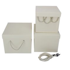   Kocka doboz szett krém - 22 cm, 20 cm, 18 cm - 3 db-os szett