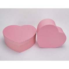 Papírdoboz szív alakú - Rózsaszín - 2 db-os szett