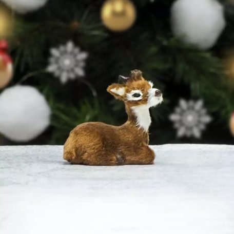 Őzike ülő barna prémium - 6 cm