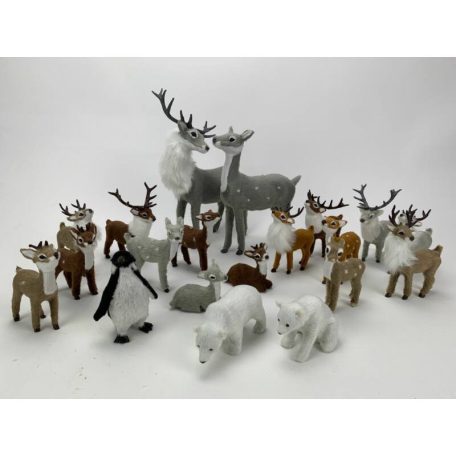 Csillámos szarvú szarvas hamvas prémium - 10 cm