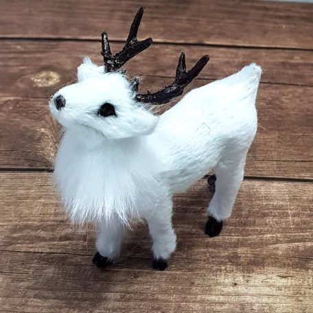 Bőgő szarvas fehér prémium - 10 cm