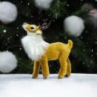 Bőgő szarvas aranybarna prémium - 10 cm 