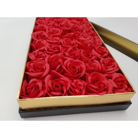 Tégla papírdoboz arany belsővel - Fekete - 30x15,5x4,5 cm