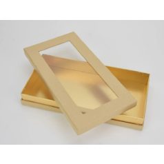 Tégla papírdoboz arany belsővel - Natúr - 30x15,5x4,5 cm