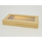 Tégla papírdoboz arany belsővel - Natúr - 30x15,5x4,5 cm