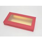 Tégla papírdoboz arany belsővel - Piros - 30x15,5x4,5 cm  