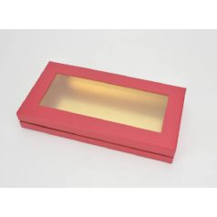   Tégla papírdoboz arany belsővel - Piros - 30x15,5x4,5 cm  