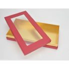 Tégla papírdoboz arany belsővel - Piros - 30x15,5x4,5 cm  