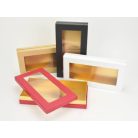 Tégla papírdoboz arany belsővel - Piros - 30x15,5x4,5 cm  