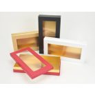 Tégla papírdoboz arany belsővel - Fehér - 30x15,5x4,5 cm 