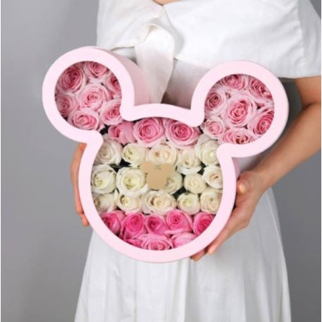 Mickey papírdoboz - Rózsaszín - 33,5x29x10 cm