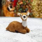 Őzike ülő aranybarna prémium - 6 cm