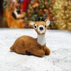 Őzike ülő aranybarna prémium - 6 cm