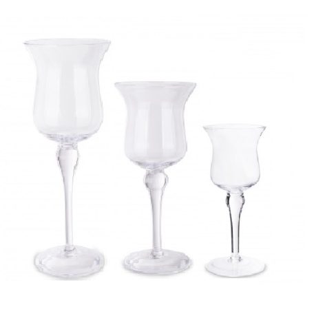 Üveg gyertyatartó -  39x17x17 cm