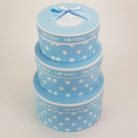 Pöttyös papírdoboz babakék - 3 db-os szett