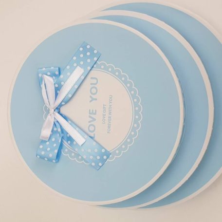 Pöttyös papírdoboz babakék - 3 db-os szett