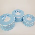 Pöttyös papírdoboz babakék - 3 db-os szett