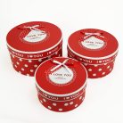 Pöttyös papírdoboz piros - 3 db-os szett