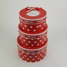 Pöttyös papírdoboz piros - 3 db-os szett