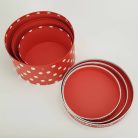 Pöttyös papírdoboz piros - 3 db-os szett