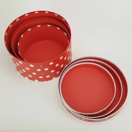 Pöttyös papírdoboz piros - 3 db-os szett