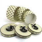 Pöttyös papírdoboz krém - 3 db-os szett - 21, 24, 27 cm