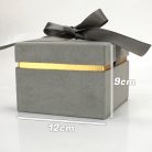 Szürke doboz masnival - 9x12 cm