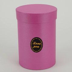 Henger papírdoboz "love you"  málna - 16x11 cm