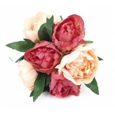  Paeonia dekor csokor*6 - Mályva-barack - 27 cm  