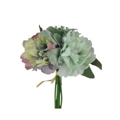 3 fejes nyílt paeonia csokor - 05 - Menta - 31 cm 