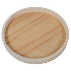Fa tálca - Fehér-natúr - 30 cm 