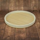 Fa tálca - Fehér-natúr - 35 cm