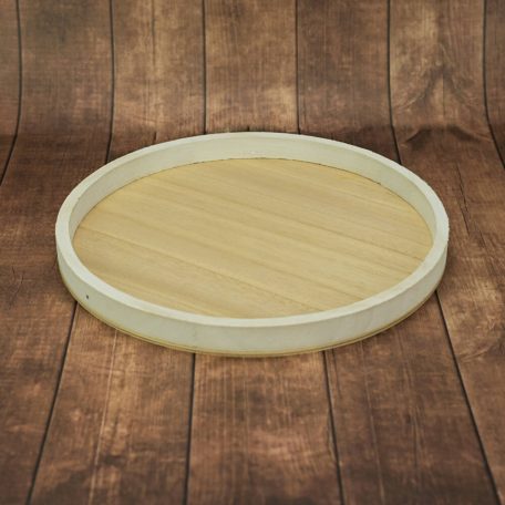 Fa tálca - Fehér-natúr - 35 cm