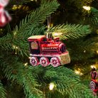 Vonat karácsonyfadísz piros - 7x5x2,8 cm - 4 db/doboz