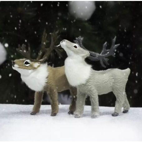 Bőgő szarvas szürke prémium - 10,5 cm