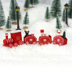 Karácsonyi fa vonat piros - 20x3x4,5 cm