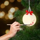 Világitos nyitott diszithető gömb - 9 cm 